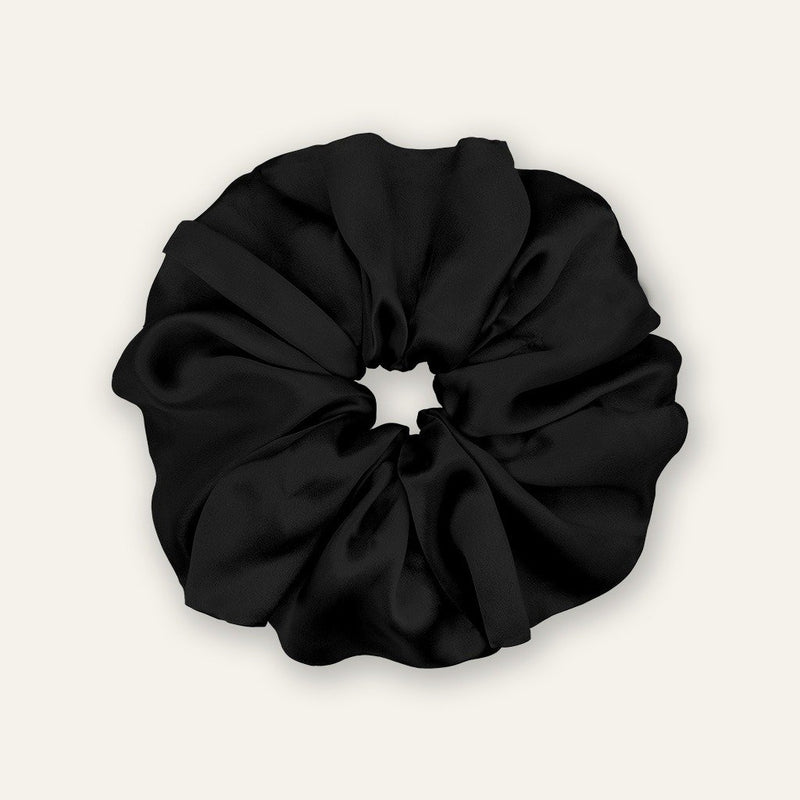 black satin scrunchie, hair tie, one empire scrunchie, available in various colors