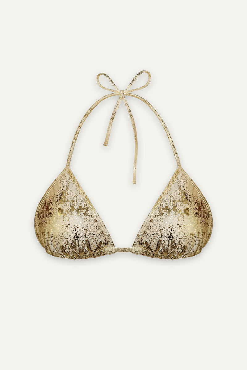 Cecilia Gold Bikini Top