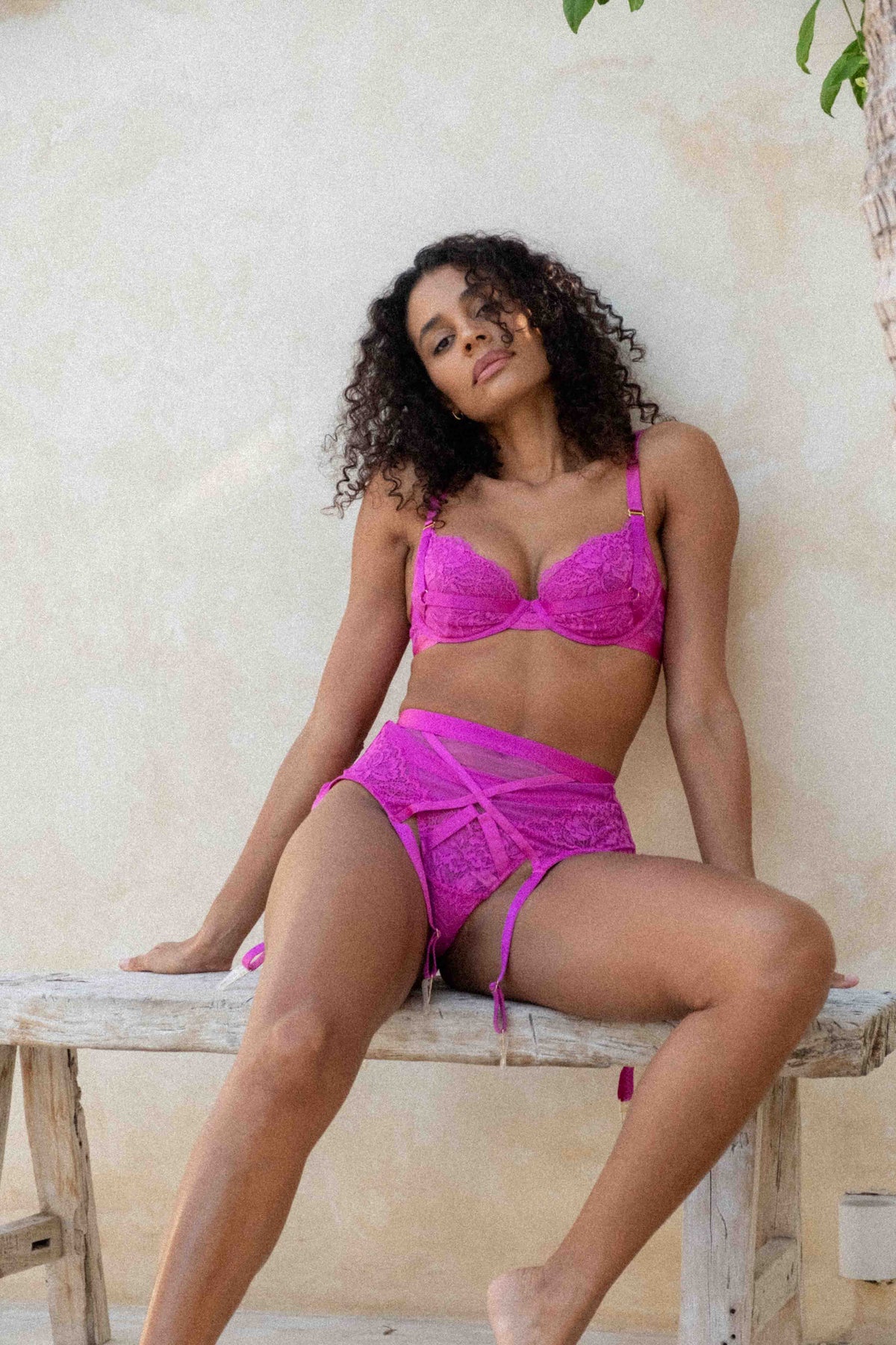 Caylie Pink Lingerie Set