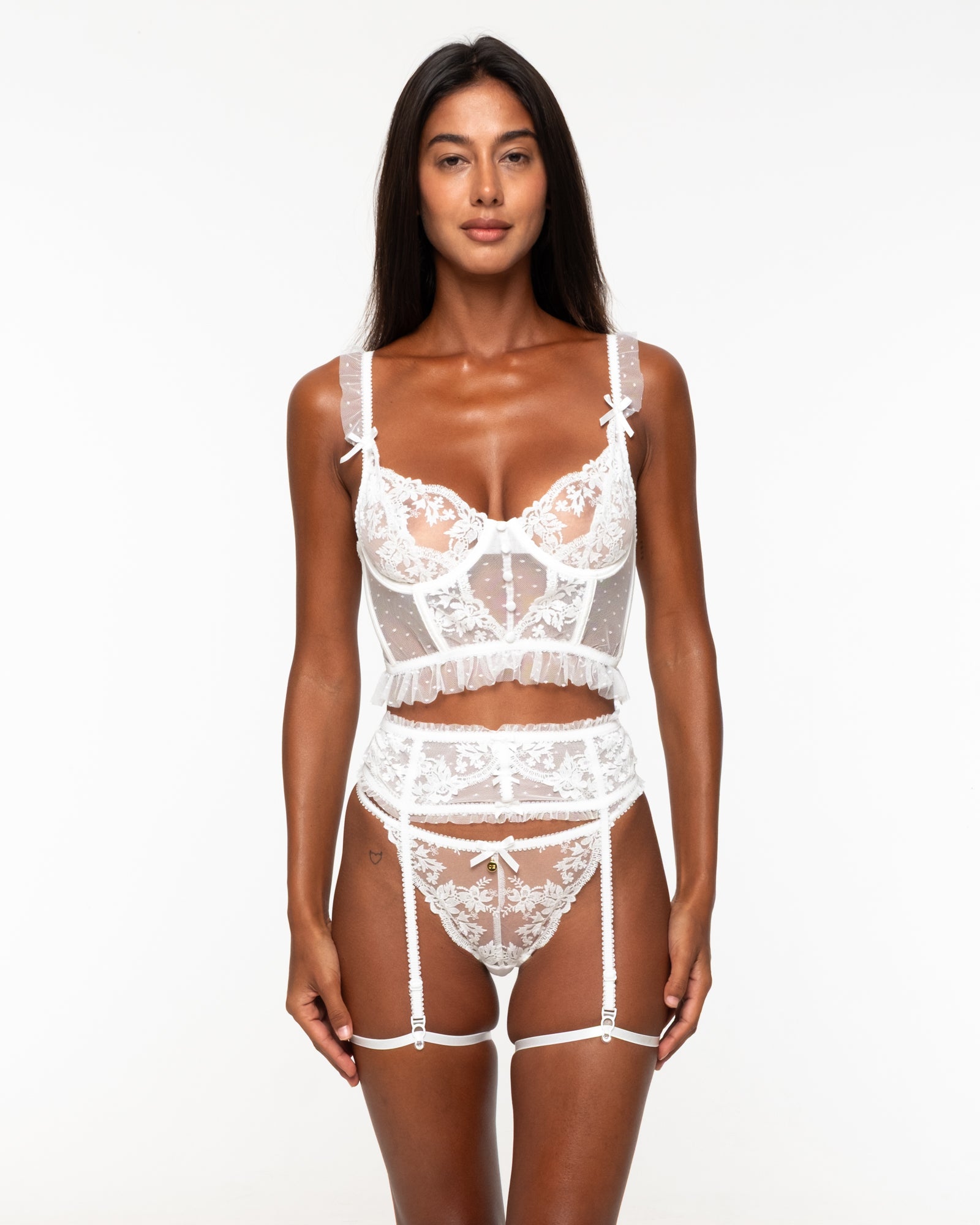 Junie White Lingerie Set