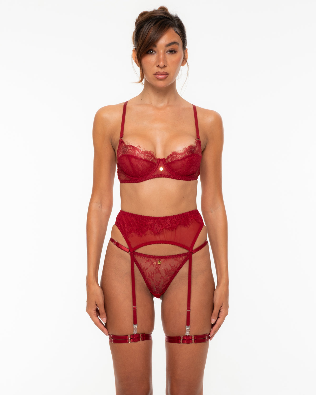 Ilaria Burgundy Lingerie Set