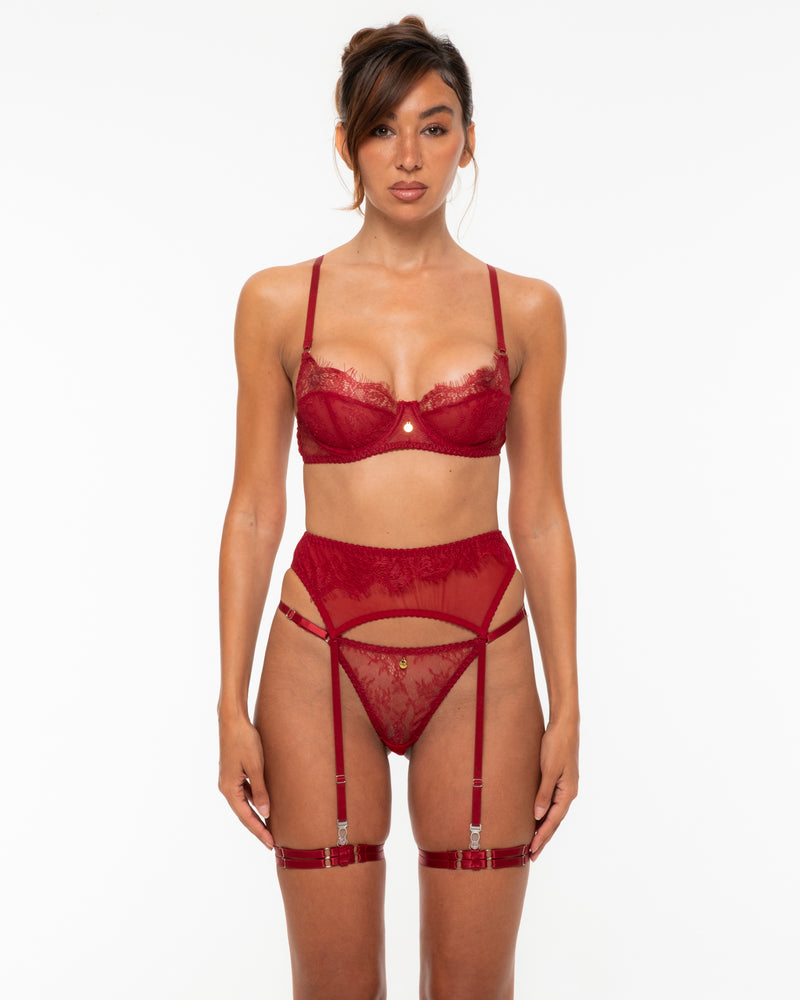 Ilaria Burgundy Lingerie Set