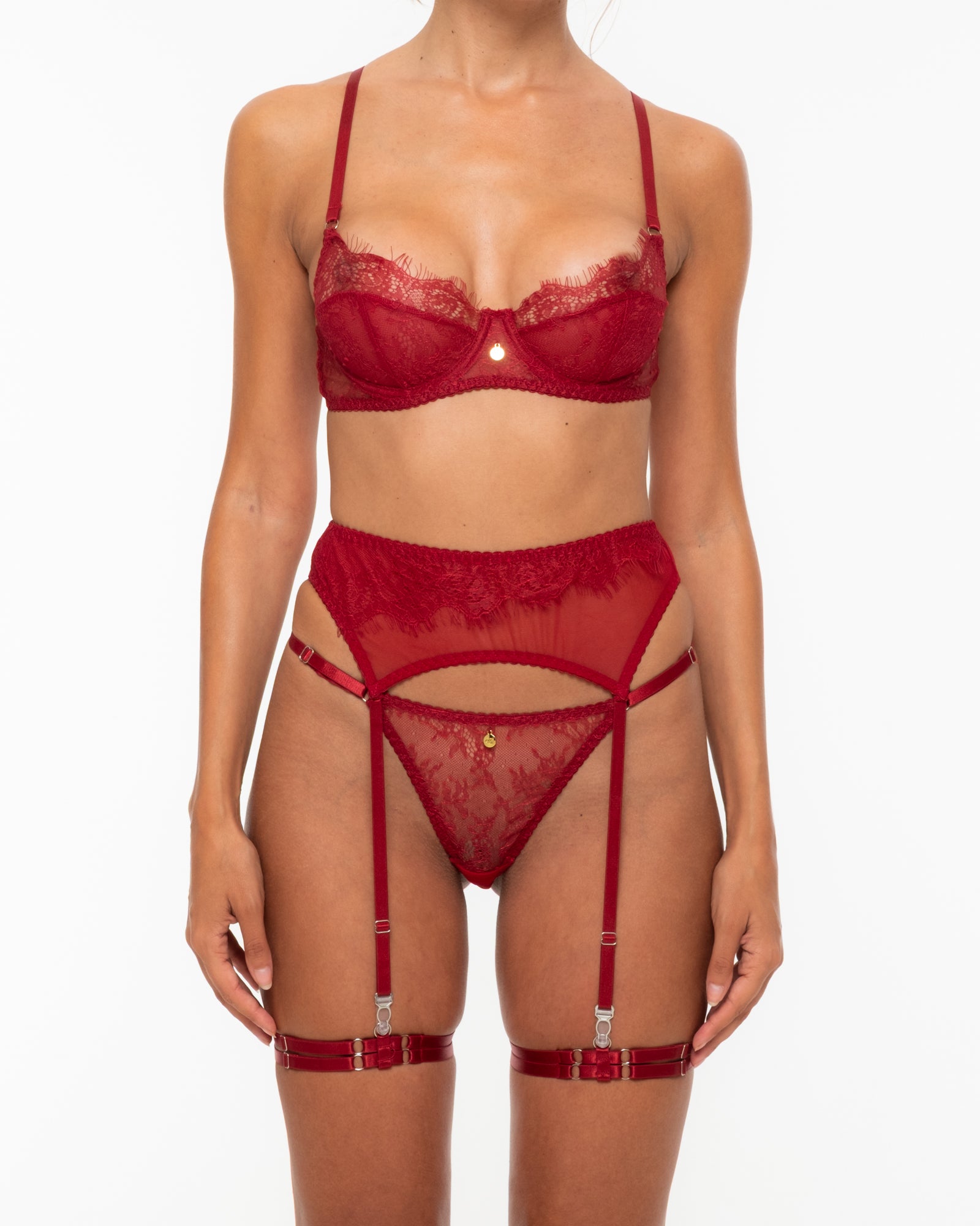 Ilaria Burgundy Lingerie Set