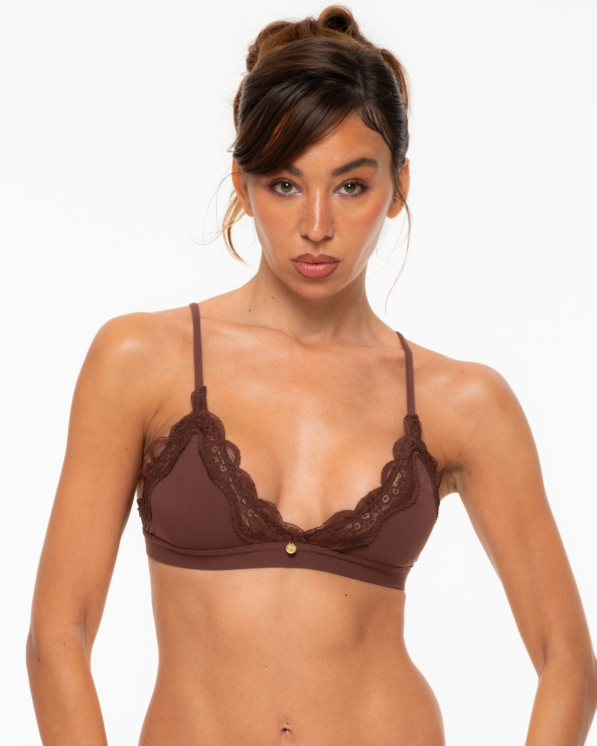 Butter Triangle Bralette - Brown