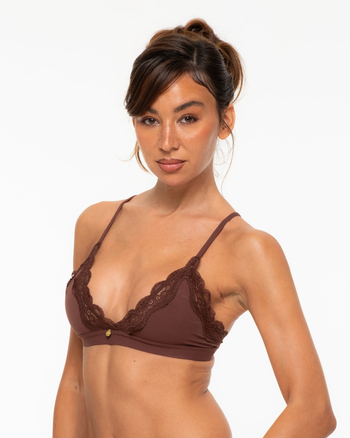 Butter Triangle Bralette - Brown