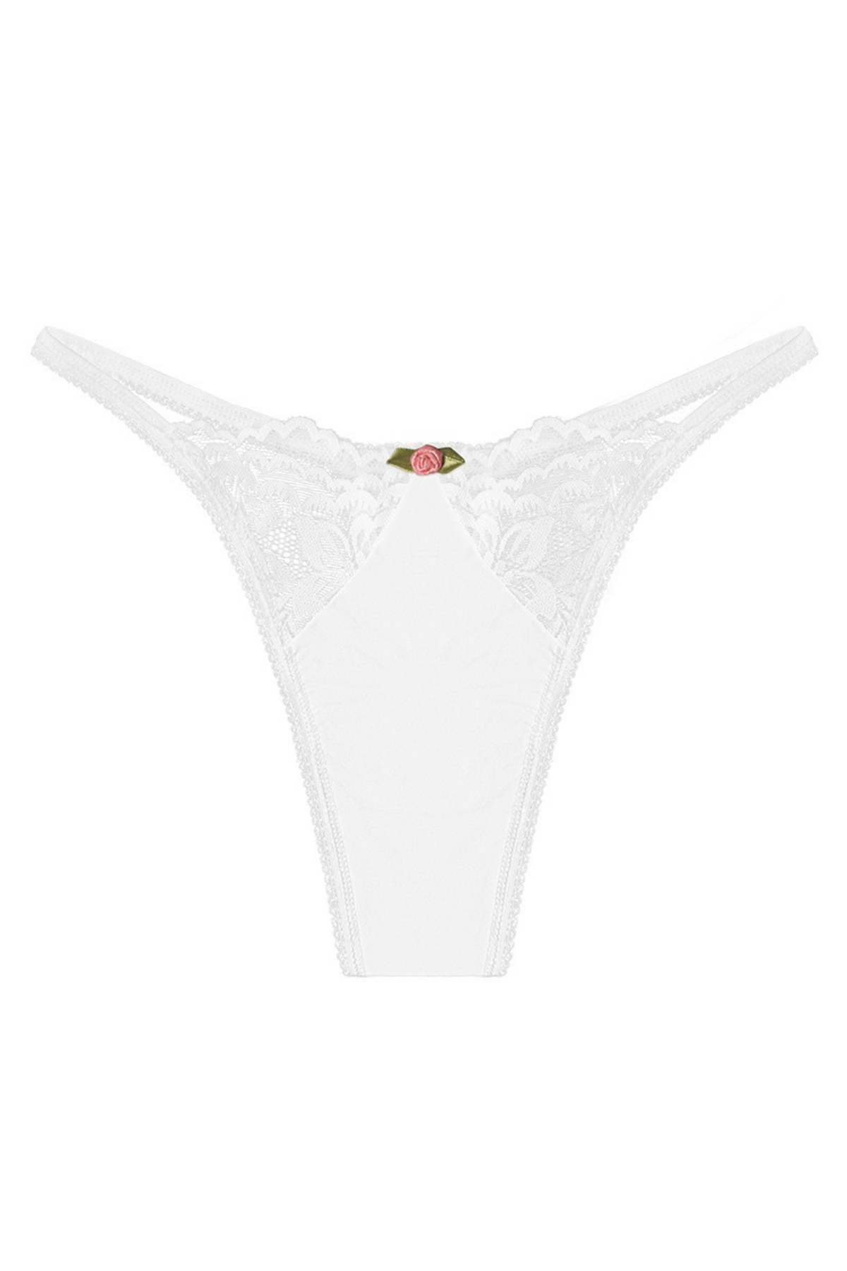 Delany White Lace Thong