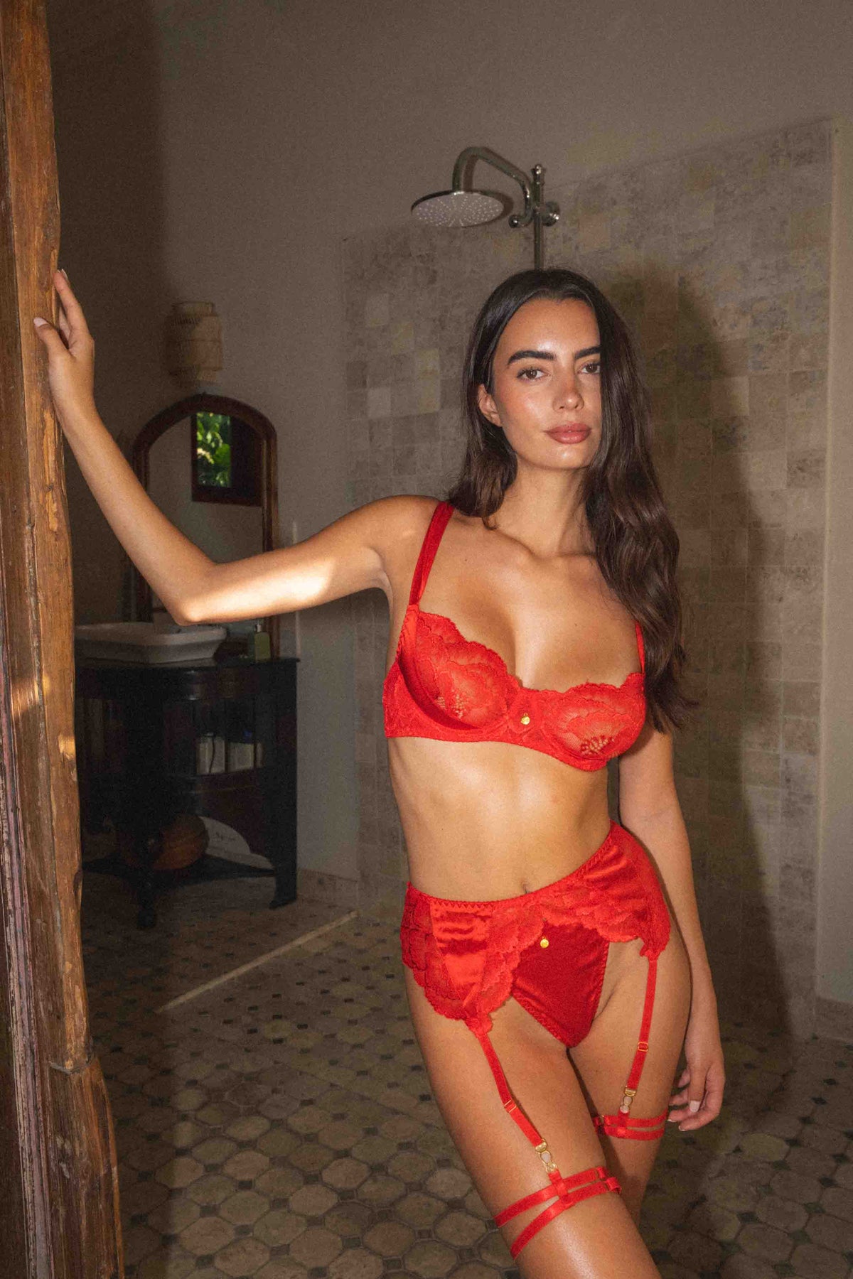 Elara Red Lingerie Set