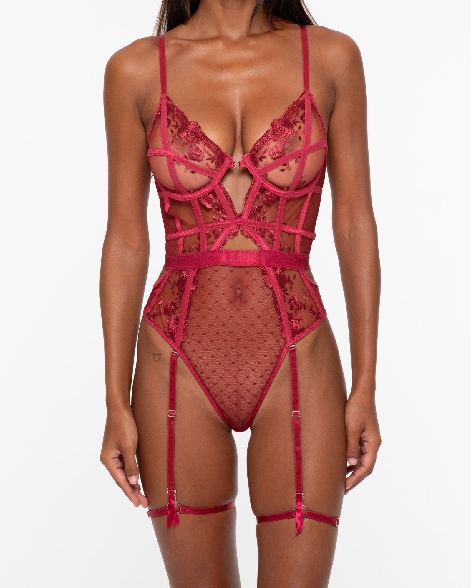 Béatrice Burgundy Bodysuit