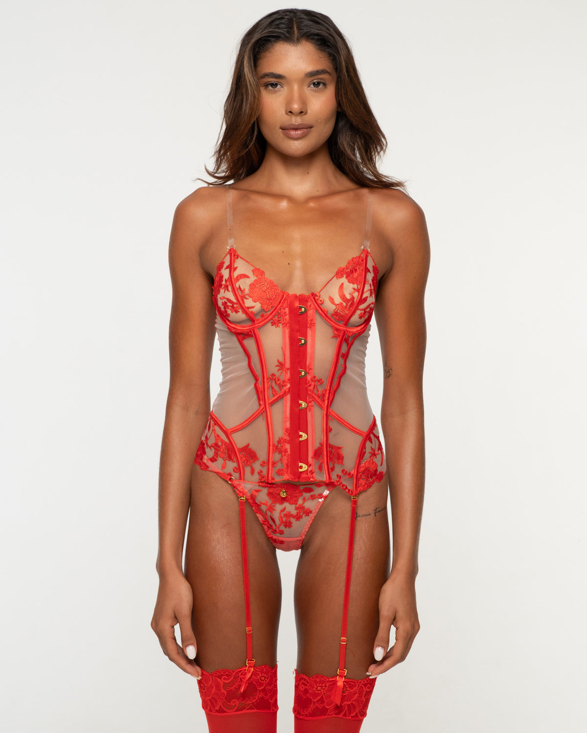 Amaya Red Bodysuit Set
